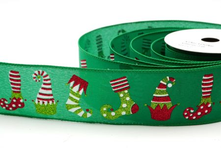 Grünes Weihnachts-Elfen-Schuh-Glitzerband_KF9411GC-3-49