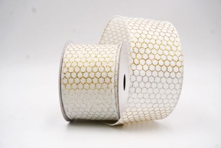 Weiß - Gold holografisches Glitzer Kreuzdrahtband_KF9412GC-1G-1