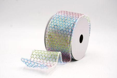 Durchsichtig - Weiß holografisches Glitzer Kreuzdrahtband_KF9413GC-1-1