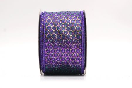 Durchsichtig - Lila holografischer Glitzer Kreuzdrahtband_KF9413GC-34-34