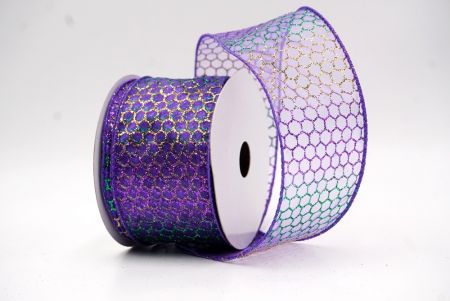 Durchsichtig - Lila holografischer Glitzer Kreuzdrahtband_KF9413GC-34-34