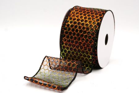 Durchsichtig - Schwarzer holografischer Glitzer Kreuzdrahtband_KF9413GC-53-53