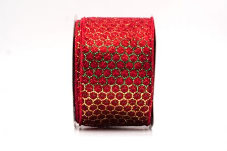 Durchsichtig - Rot holografisches Glitzer Kreuzdrahtband_KF9413GC-7-7