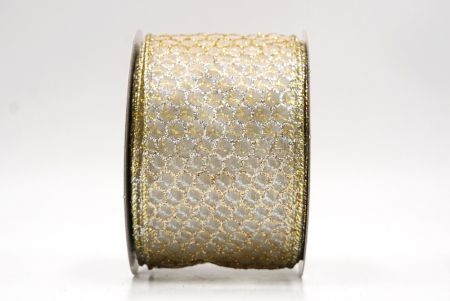 Durchsichtig - Weiß - Gold holografischer Glitzer Kreuzdrahtband_KF9413GV-1G