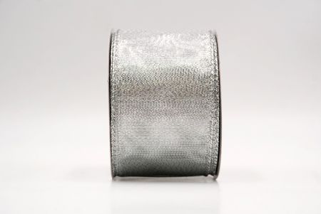 Silver_Solid Metallic Shine Wired Ribbon_KF9417G-1S