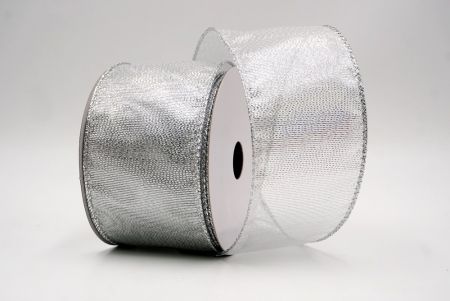 Silver_Solid Metallic Shine Wired Ribbon_KF9417G-1S