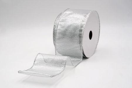 Silver_Solid Metallic Shine Wired Ribbon_KF9417G-1S