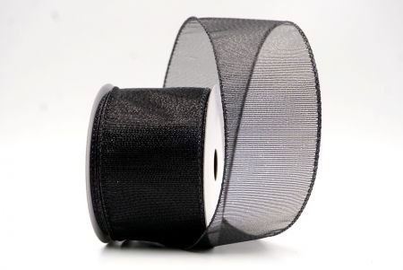 Black_Solid Metallic Shine Wired Ribbon_KF9417GJ-53