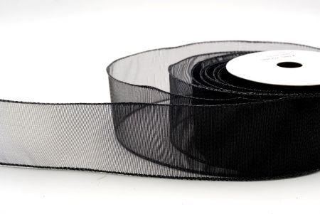 Black_Solid Metallic Shine Wired Ribbon_KF9417GJ-53