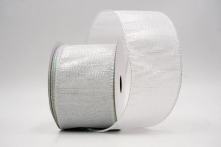 White_Solid Metallic Shine Wired Ribbon_KF9417GN-1N