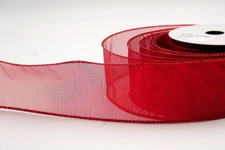 Red_Solid Metallic Shine Wired Ribbon_KF9417GR-7