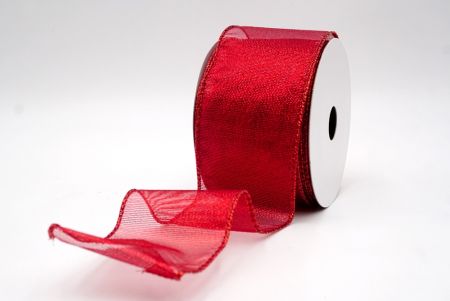 Red_Solid Metallic Shine Wired Ribbon_KF9417GR-7