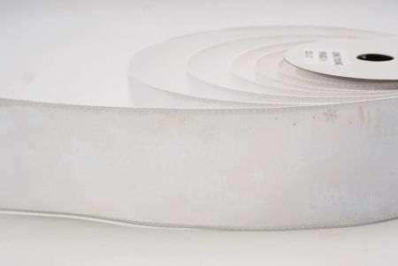 Valkoinen hohtava pastellivärinen folio joulukuusen langallinen nauha_KF9418GC-1-1