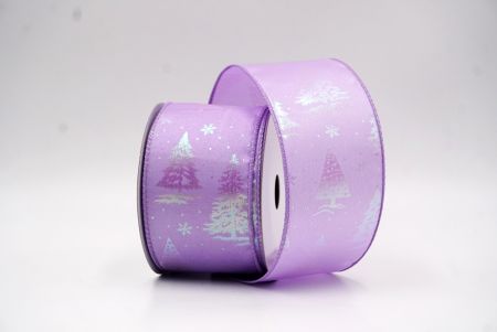 Violetti hohtava pastellivärinen folio joulukuusen langallinen nauha_KF9418GC-11-11