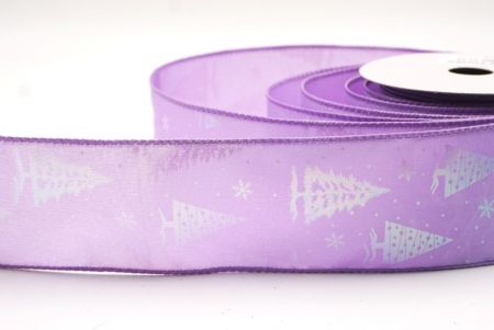Violetti hohtava pastellivärinen folio joulukuusen langallinen nauha_KF9418GC-11-11