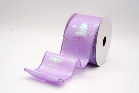 Violetti hohtava pastellivärinen folio joulukuusen langallinen nauha_KF9418GC-11-11