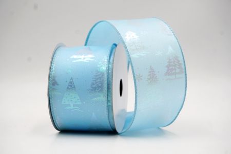 Vaaleansininen hohtava pastellivärinen folio joulukuusen langallinen nauha_KF9418GC-12-12