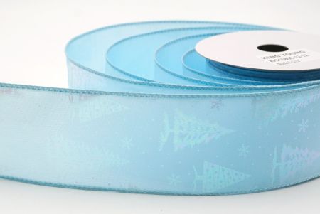 Vaaleansininen hohtava pastellivärinen folio joulukuusen langallinen nauha_KF9418GC-12-12