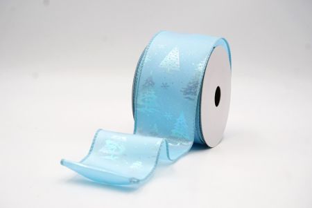 Vaaleansininen hohtava pastellivärinen folio joulukuusen langallinen nauha_KF9418GC-12-12