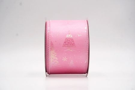 Vaaleanpunainen hohtava pastellivärinen folio joulukuusen langallinen nauha_KF9418GC-5-5
