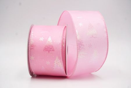 Vaaleanpunainen hohtava pastellivärinen folio joulukuusen langallinen nauha_KF9418GC-5-5
