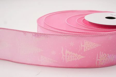 Vaaleanpunainen hohtava pastellivärinen folio joulukuusen langallinen nauha_KF9418GC-5-5