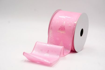 Vaaleanpunainen hohtava pastellivärinen folio joulukuusen langallinen nauha_KF9418GC-5-5