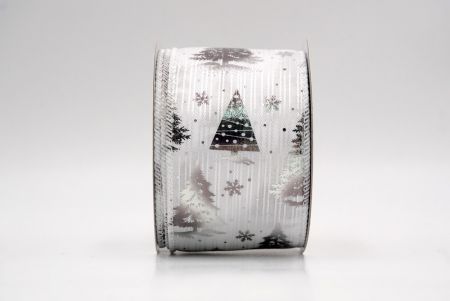 White/Silver_Festive Holiday Tree Foil Print Wired Ribbon_KF9423GC-1-1