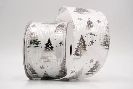 White/Silver_Festive Holiday Tree Foil Print Wired Ribbon_KF9423GC-1-1