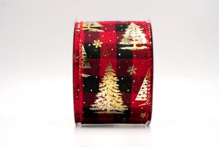 Червоний/Чорний_Святковий плед Різдвяна стрічка з дротом_KF9426GC-7-7