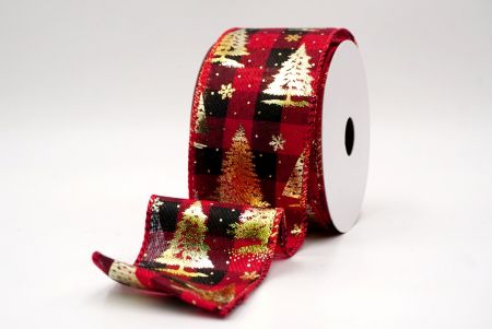 Червоний/Чорний_Святковий плед Різдвяна стрічка з дротом_KF9426GC-7-7