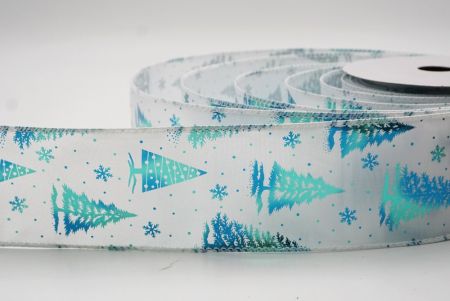 Fehér Havas Tél Csodaország Karácsonyfa Drótos Szalag_KF9427GC-1-1