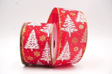 Piros - Arany Havas Tél Csodaország Karácsonyfa Drótos Szalag_KF9430G-7G