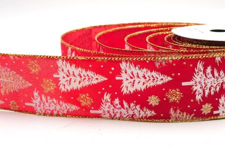 Piros - Arany Havas Tél Csodaország Karácsonyfa Drótos Szalag_KF9430G-7G