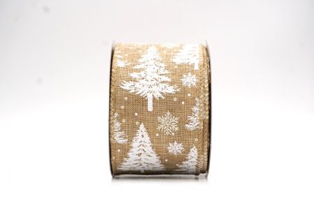 Világosbarna Havas Tél Csodaország Karácsonyfa Drótos Szalag_KF9431GC-13-183