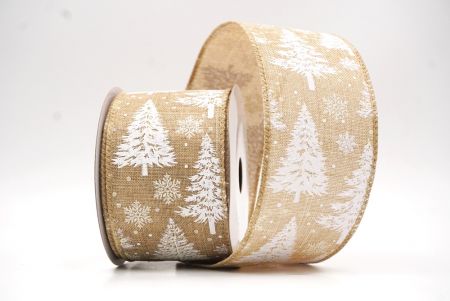 Világosbarna Havas Tél Csodaország Karácsonyfa Drótos Szalag_KF9431GC-13-183