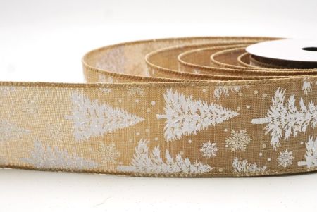 Világosbarna Havas Tél Csodaország Karácsonyfa Drótos Szalag_KF9431GC-13-183