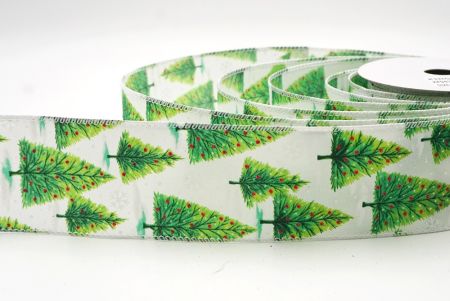 Weiß glitzerndes Weihnachtsbaum Drahtband_KF9434GC-1-1