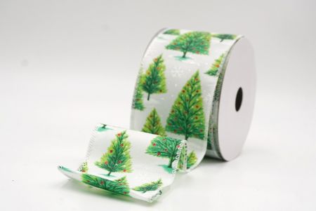 Weiß glitzerndes Weihnachtsbaum Drahtband_KF9434GC-1-1