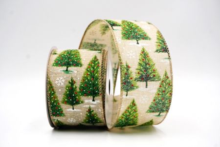 Hellbraun glitzerndes Weihnachtsbaum Drahtband_KF9436GC-13-183