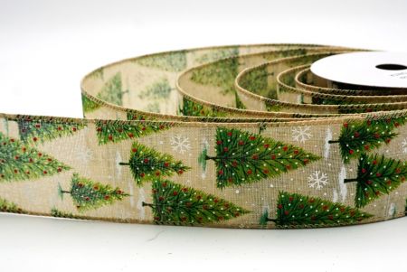 Hellbraun glitzerndes Weihnachtsbaum Drahtband_KF9436GC-13-183