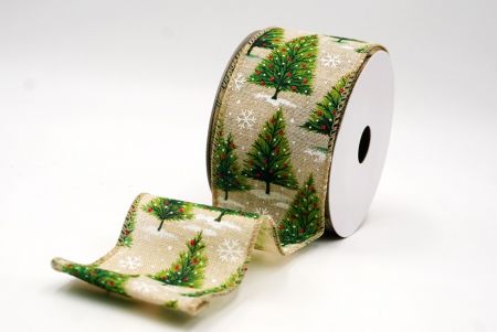 Hellbraun glitzerndes Weihnachtsbaum Drahtband_KF9436GC-13-183