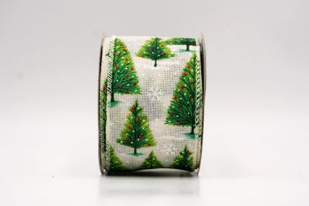 Cremeweiß glitzerndes Weihnachtsbaum Drahtband_KF9436GC-2-2