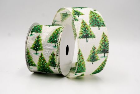 Cremeweiß glitzerndes Weihnachtsbaum Drahtband_KF9436GC-2-2