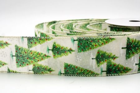 Cremeweiß glitzerndes Weihnachtsbaum Drahtband_KF9436GC-2-2