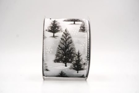 Weiß - Schwarz glitzerndes Weihnachtsbaum Drahtband_KF9437GC-1-1