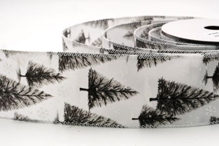 Weiß - Schwarz glitzerndes Weihnachtsbaum Drahtband_KF9437GC-1-1