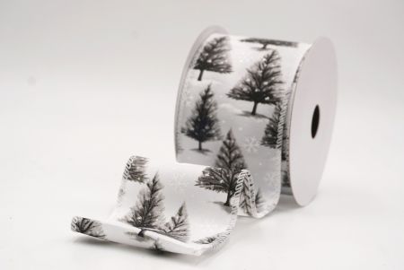 Weiß - Schwarz glitzerndes Weihnachtsbaum Drahtband_KF9437GC-1-1