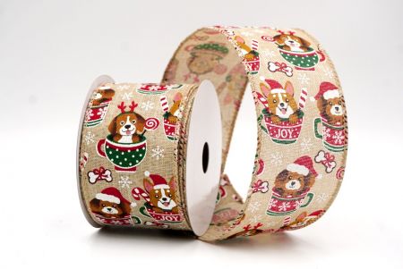 Khaki_Weihnachts Woof Welpe Drahtband_KF9440GC-13-183