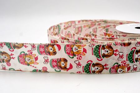 Creme_Weihnachts Woof Welpe Drahtband_KF9440GC-2-2